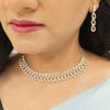 Efulgenz Indian Jewelry Sets for Women Bollywood Jewelry Crystal Austrian Diamond Choker Necklace Earrings Wedding Indian Jewelry Set for Women (Silver) view 2