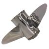 ARKDOZA 9 7/8x14 Stainless Steel Propeller for Yamaha 20-30HP Outboard Motor Pressed in Rubber Hub RH view 4