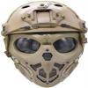 PJ Tactical Fast Helmet and Adjustable Airsoft Mask Skull Full Face MaskSuitable for Airsoft Paintball, Halloween, Role-Playing, Costume Parties and Movie Props, TAN, 21.2-23 in view 1