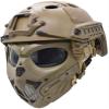 PJ Tactical Fast Helmet and Adjustable Airsoft Mask Skull Full Face MaskSuitable for Airsoft Paintball, Halloween, Role-Playing, Costume Parties and Movie Props, TAN, 21.2-23 in view 2