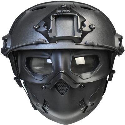 PJ Tactical Fast Helmet and Adjustable Airsoft Mask Skull Full Face MaskSuitable for Airsoft Paintball, Halloween, Role-Playing, Costume Parties and Movie Props