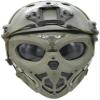 NC PJ Tactical Fast Helmet and Adjustable Airsoft Mask Skull Full Face MaskSuitable for Airsoft Paintball, Halloween, Role-Playing, Costume Parties and Movie Props, 21.2-23 inch view 1