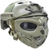 NC PJ Tactical Fast Helmet and Adjustable Airsoft Mask Skull Full Face MaskSuitable for Airsoft Paintball, Halloween, Role-Playing, Costume Parties and Movie Props, 21.2-23 inch view 2