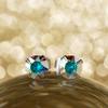 035 Sparle Crystal.925 Sterling Silver Earring Stud with Gift Box,Men Women view 3