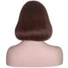 morvally Short Brown Bob Wig with Bangs for Cosplay Costume Hallaween Party Including Glasses (Brown) view 4
