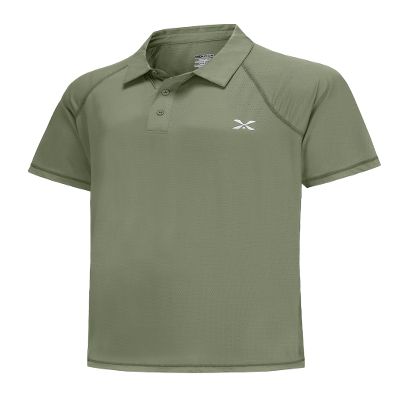 MOHEEN Men's Moisture Wicking Performance Polo Shirts Short Sleeve Breathable Solid Polo Shirts, Olive Gray, 2XL