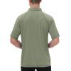 MOHEEN Men's Moisture Wicking Performance Polo Shirts Short Sleeve Breathable Solid Polo Shirts, Olive Gray, 2XL view 3