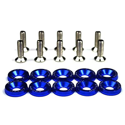10Pcs Electric Scooter Fasteners Screws Handle Bar Screws Washers for Dualtron 1 2 3 Thunder Eagel Ultra Zero 9 KAABO Parts (Blue)