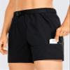 CRZ YOGA Women's Lightweight Cargo Hiking Shorts with Belt 6'' - Stretch Long Summer Athletic Outdoor Workout Shorts Pockets Black X-Small view 3