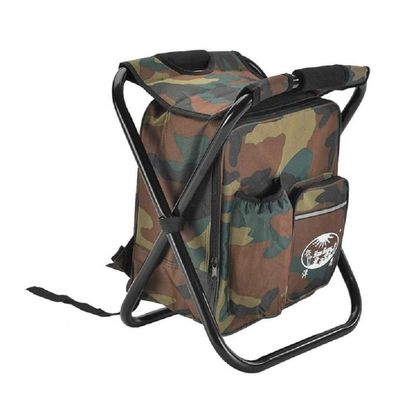 Nuojie Camping Folding Chair Outdoor Fishing Chair Bag Folding Camping Stool Portable Backpack Cooler Insulated Picnic Bag Hiking Seat Table Bag Bear 150KG (Color : with backrest)