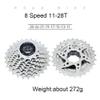 catazer Bicycle Freewheel 8/9/10/11 Speed Bike Cassette 11-25T/11-28T/11-32T/11-36T Road Bike Cassette Compatible with ShimanSram(Except XD) (8S 11-28T) view 2