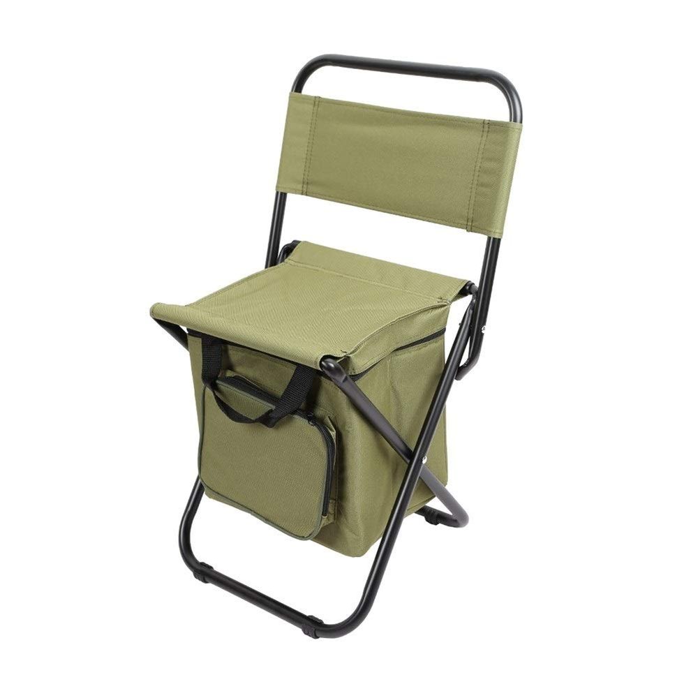 Nuojie Camping Folding Chair Folding Backrest Camping Fishing Chair Stool Backpack with Cooler Insulated Picnic Bag Hiking Seat Bag