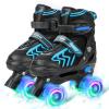 Kids Roller Skates for Boys Girls Children Beginners, 4 Sizes Adjustable Roller Skates for Youth Adult, Child Big Kid Skates with Light up Wheels for Outdoor Indoor Sports - Large view 1