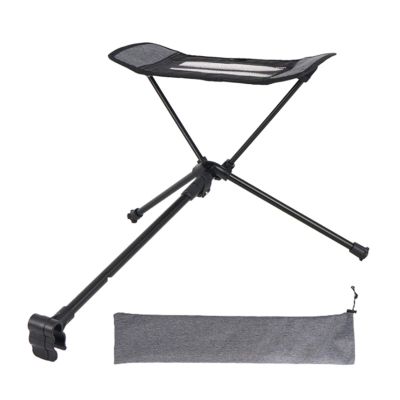 Nuojie Camping Folding Chair Outdoor Folding Footstool Portable Recliner Footstool with Long Legs Can Be Used with Folding Chair (Color : Black)