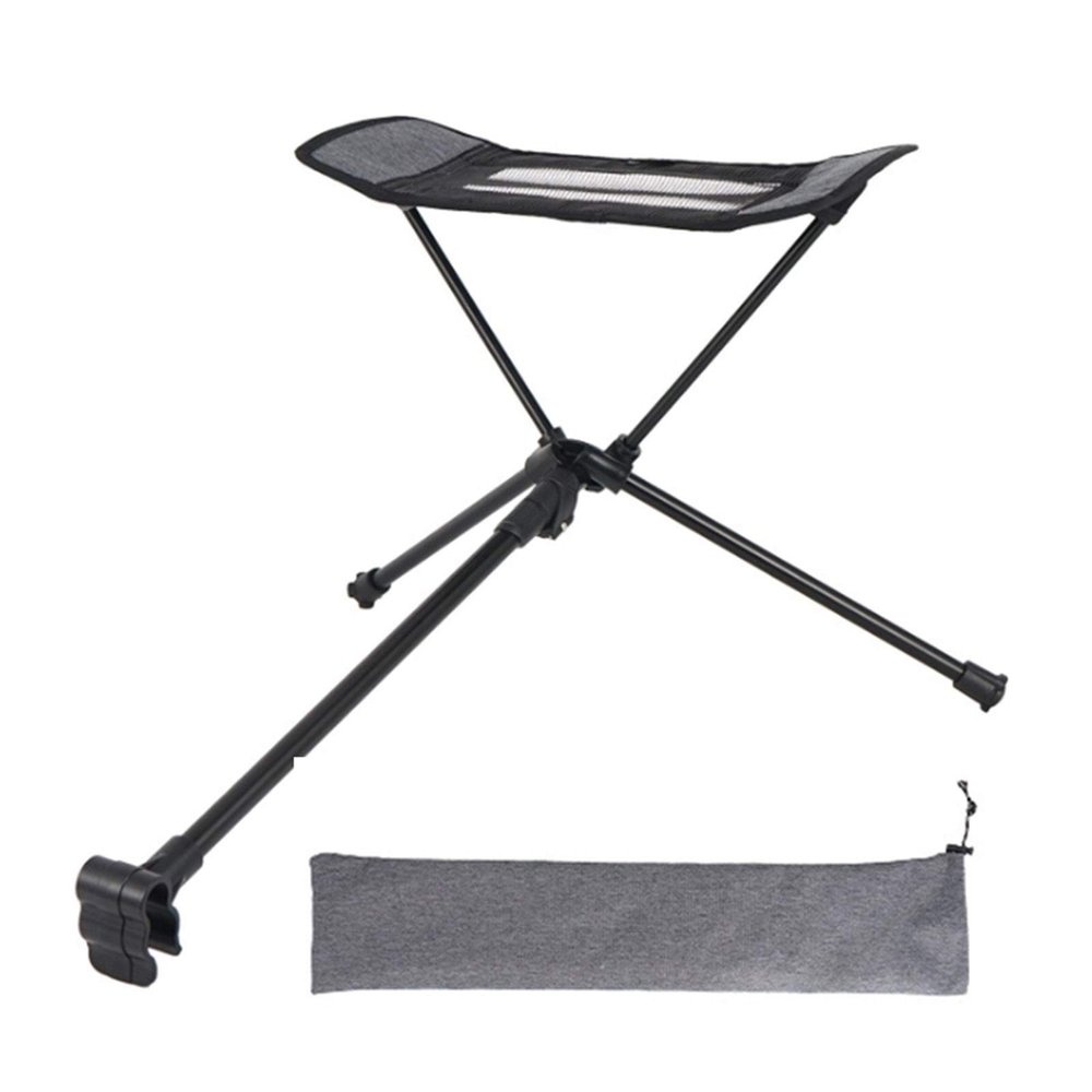 Nuojie Camping Folding Chair Outdoor Folding Footstool Portable Recliner Footstool with Long Legs Can Be Used with Folding Chair (Color : Black)