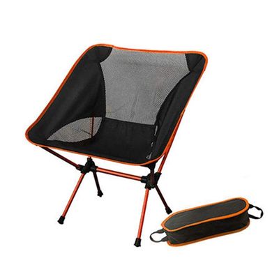Nuojie Camping Folding Chair Portable Gray Moon Chair Fishing Camping Stool Folding Extended Hiking Seat with Pocket Ultralight Home Furniture (Color : SF73300OG)