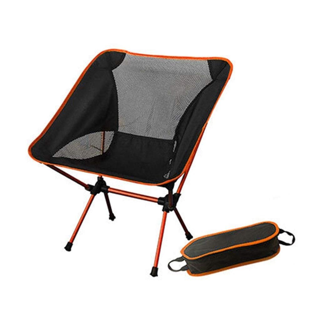 Nuojie Camping Folding Chair Portable Gray Moon Chair Fishing Camping Stool Folding Extended Hiking Seat with Pocket Ultralight Home Furniture (Color : SF73300OG)