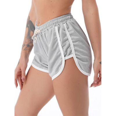 Hansber Women's Dolphin Shorts Drawstring Workout Running Shorts Quick Dry Athletic Gym Yoga Swim Shorts Gray X-Large