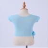 Kaerm Kids Girls Ballet Gymnastics Dance Shirts Tops Mesh Cover Up Workout Training Tee Activewear Sky Blue 6-8 view 3