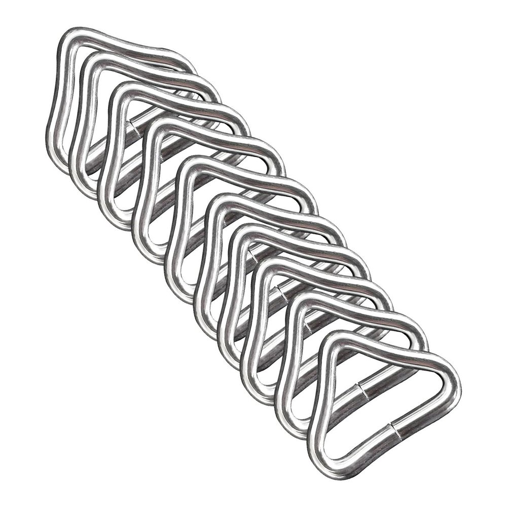 Tookie Trampoline Triangle Buckle, 10pcs High Strength Erosion Resistance Metal Triangle Ring Buckle V-Rings for Trampoline Replacement Repair