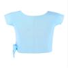 Kaerm Kids Girls Ballet Gymnastics Dance Shirts Tops Mesh Cover Up Workout Training Tee Activewear Sky Blue 3-4 view 2