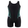 YONGHS Kids Girls One Piece Swimsuit Racer Back Swimwear Sleeveless Rashguards Bathing Suit Pink Lily&Black 14 Years view 1