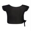 Kaerm Kids Girls Ballet Gymnastics Dance Shirts Tops Mesh Cover Up Workout Training Tee Activewear Black 3-4 view 1