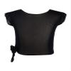 Kaerm Kids Girls Ballet Gymnastics Dance Shirts Tops Mesh Cover Up Workout Training Tee Activewear Black 3-4 view 2