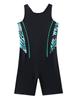 YONGHS Kids Girls One Piece Swimsuit Racer Back Swimwear Sleeveless Rashguards Bathing Suit Pink Lily&Black 12 Years view 3