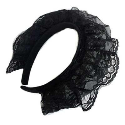 Girls Lace Hair Hoop with Multilayer Lace Headdress Cute Maid Headpiece Kawaii Anime Gothic Cosplay Headband lace Hair Hoop Multilayer lace