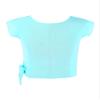 Kaerm Kids Girls Ballet Gymnastics Dance Shirts Tops Mesh Cover Up Workout Training Tee Activewear Mint Green 3-4 view 2
