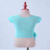 Kaerm Kids Girls Ballet Gymnastics Dance Shirts Tops Mesh Cover Up Workout Training Tee Activewear Mint Green 3-4 view 3