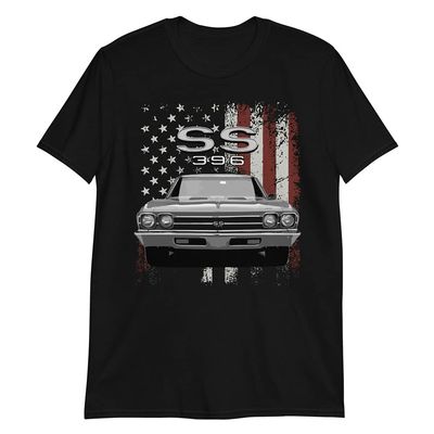 1969 Chevy Chevelle SS 396 Classic American Muscle Car Graphic T-Shirt | Vintage Car Enthusiast Gift Black