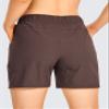CRZ YOGA Women's Lightweight Cargo Hiking Shorts with Belt 6'' - Stretch Long Summer Athletic Outdoor Workout Shorts Pockets Brown Rock Small view 2
