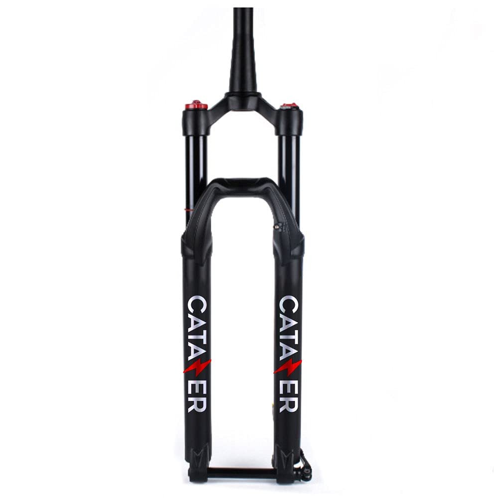 catazer Bike Air Suspension Fork, 27.5/29 Inch MTB Fork 140mm Travel, Tapered Tube 1-1/8 and 1-1/2 Mountain Bike Fork Thru Axle 15mm100mm with Rebound Damping (Black-Hydraulic-Lockout,29")