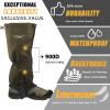 Frelaxy Leg Gaiters 100% Waterproof Hiking Gaiters, Hunting Gaiters with Upgraded Rubber Foot Strap, Adjustable Snow Boot Gaiters for Skiing Motorcycle Snowshoeing (Olive Green, L) view 2
