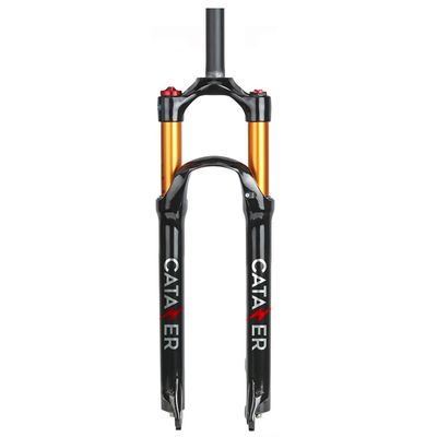 catazer MTB Air Suspension Fork, 26/27.5/29er Travel 120mm, QR 9mm Hydraulic/Remote Lockout Standard Tapered Stem Tube XC AM Ultralight Mountain Bike Front Forks (Straight-Hydraulic Lock,26")