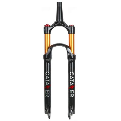 catazer MTB Air Suspension Fork, 26/27.5/29er Travel 120mm, QR 9mm Hydraulic/Remote Lockout Standard Tapered Stem Tube XC AM Ultralight Mountain Bike Front Forks (Tapered-Hydraulic Lock,26")