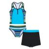Hedmy Kids Girls 3 Pieces Tankini Swimsuit Set Sleeveless Floral Print Swim Tops with Shorts Bottoms Bathing Suit Green 4 Years view 1