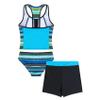 Hedmy Kids Girls 3 Pieces Tankini Swimsuit Set Sleeveless Floral Print Swim Tops with Shorts Bottoms Bathing Suit Green 4 Years view 2