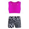 Hedmy Kid Athletic Crop Top and Booty Shorts Gymnastic Dance Sports Outfit Girls 2 Pieces Dancing Set Swimsuit Type A 3-4 Years view 1