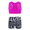 Hedmy Kid Athletic Crop Top and Booty Shorts Gymnastic Dance Sports Outfit Girls 2 Pieces Dancing Set Swimsuit Type A 3-4 Years view 2
