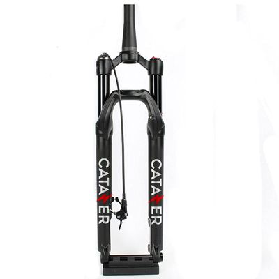 catazer MTB XC/AM 27.5/29inch Mountain Bicycle Air Suspension Fork with Rebound Damping Travel 100mm Boost Thru Axle 110 * 15mm (Remote Lock,27.5er)