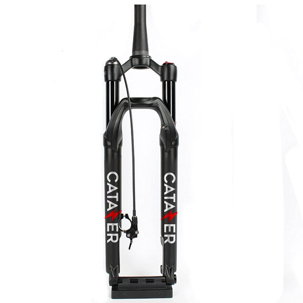 catazer MTB XC/AM 27.5/29inch Mountain Bicycle Air Suspension Fork with Rebound Damping Travel 100mm Boost Thru Axle 110 * 15mm (Remote Lock,27.5er)