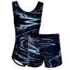 Dancina Set Girls Gymnastics Outfit Leotard and Shorts Size 10 Black Blue view 1