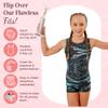Dancina Set Girls Gymnastics Outfit Leotard and Shorts Size 10 Black Blue view 3