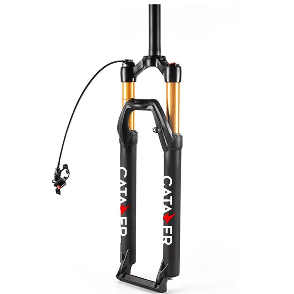 catazer Ultralight MTB Suspension Fork 27.5/29er Bike Fork with Rebound Damping,Travel 110mm Hydraulic/Remoto Lockout Straight Tube 1-1/8 QR 9x135mm Mountain Bike Forks (Straight Remote Lockout,29er)