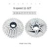 catazer Bicycle Freewheel 8/9/10/11 Speed Bike Cassette 11-32T/11-36T/11-40T/11-42T /11-46T /11-50T Mountain Bike Cassette Compatible with Shimano Sram(Except XD) (9S 11-32T) view 2