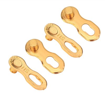 Bicycle Accessories 2 Pairs/lot 11 Speed Mountain Road Bike Chain with Original Buckle Bicycle Chain Link Joint Bicycle Parts Bike Parts (Color : Gold)