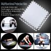 XQKXHZ Gym Foam Mat 60x60cm Foam Mat 4 PCS Exercise Floor Mats Non-Slip Floor Protector Leaf Pattern Mats Interlocking Puzzle EVA Floor Tiles for Fitness Sport Workout Kids Play Home,White view 3